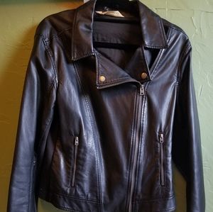 Hollister black faux leather jacket